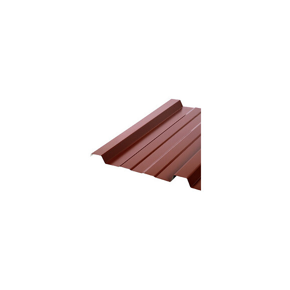 Tôle acier galva laqué nervuré 0.50mm 200x105cm rouge