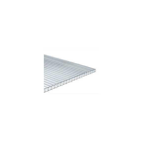 Plaque polycarbonate alvéolaire transparent 10MM 3   x  0,98 m