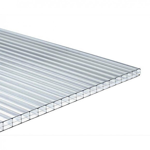Plaque polycarbonate alvéolaire transparent 10MM 3   x  0,98 m