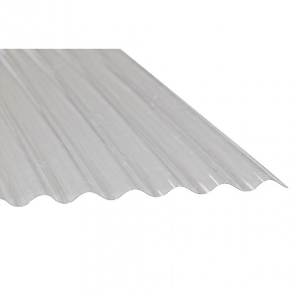 Plaque PVC grandes ondes transparente 2  x  0,92 m