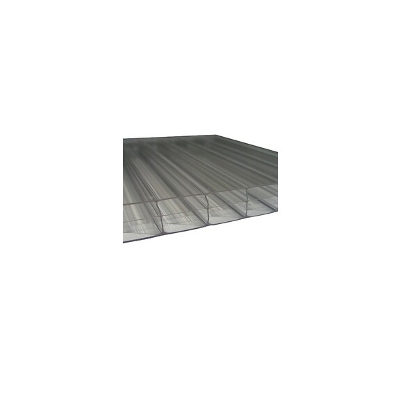 Polycarbonate alvéolaire 16mm clair 3 parois 4x0.98m