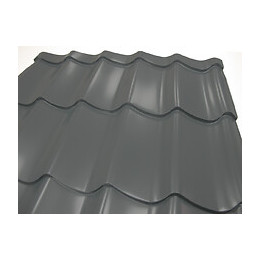 Panneau tuile acier galvanisé laqué mat gris 195x104cm