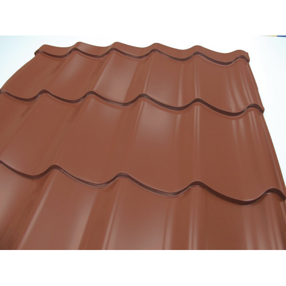 Panneau tuile acier galvanisé laqué mat rouge 195x104cm