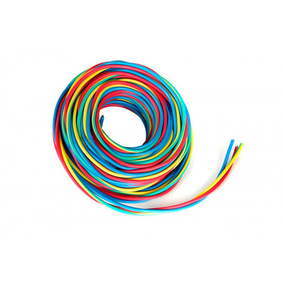 Câble électrique H07VU 3x1.5mm2 bleu-rouge-vert/jaune - L.25m