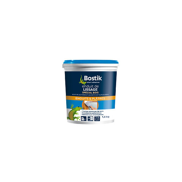 Enduit de lissage bois pâte 1,5 kg BOSTIK