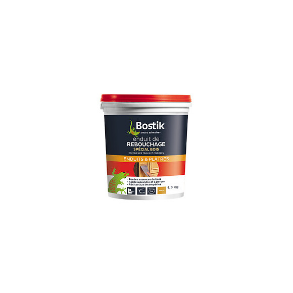 Enduit de rebouchage bois pâte 1,5 kg BOSTIK