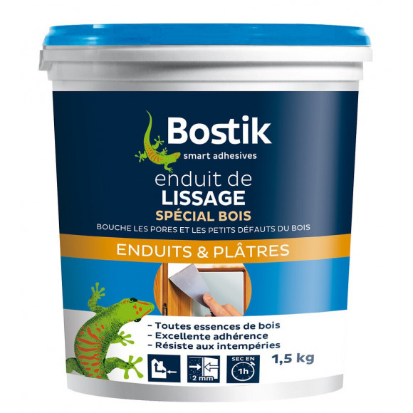 Enduit de lissage bois pâte 1,5 kg BOSTIK