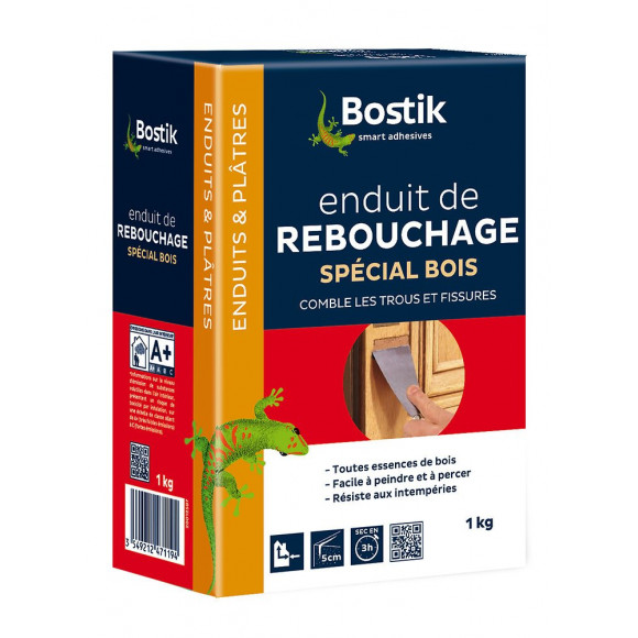 Enduit de rebouchage bois poudre 1 kg BOSTIK