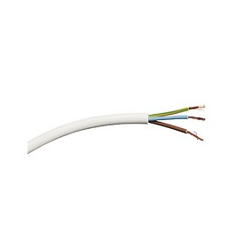 Câble électrique H05VVF blanc 3G1mm² 10m