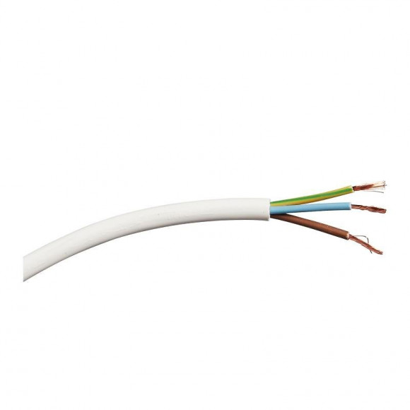 Câble électrique H05VVF blanc 3G1mm² 10m