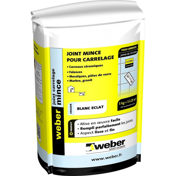 Joint mince gris ciment 5 kg WEBER