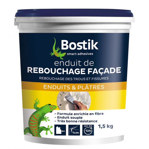 Enduit de rebouchage façade pâte 1,5 kg BOSTIK