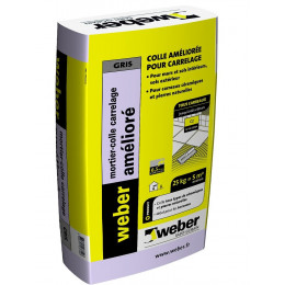 Mortier colle amélioré gris 25 kg WEBER