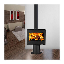 Poêle à bois 6kW Vero.01 chauffage centrale black mat