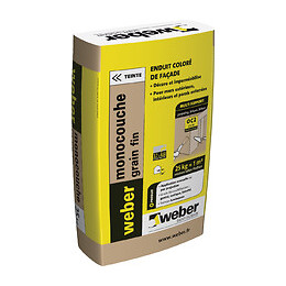 Enduit de façade monocouche grain fin blanc cassé 25 kg WEBER