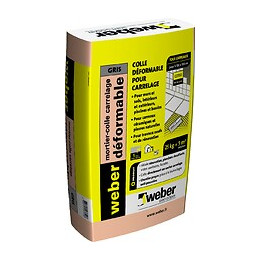 Mortier colle déformable gris 25 kg WEBER