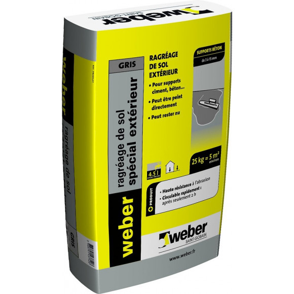 Ragréage sol extérieur 25 kg WEBER