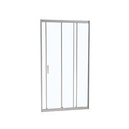 Porte de douche coulissante largeur 80 cm en verre 6 mm transparent