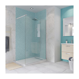 Paroi de douche à l'italienne largeur 140 cm en verre 6 mm transparent