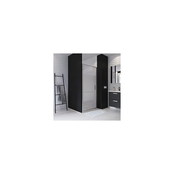 Porte de douche pivotante largeur 80 cm en verre 6 mm dépoli