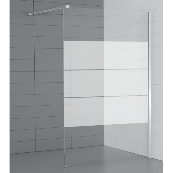 Paroi de douche à l'italienne largeur 140 cm en verre 6 mm dépoli