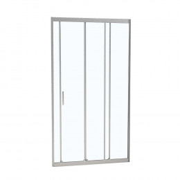 Porte de douche coulissante largeur 80 cm en verre 6 mm transparent