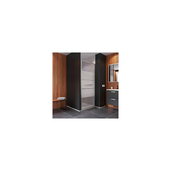 Porte de douche pivotante largeur 80 cm en verre 8 mm dépoli