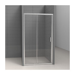 Porte de douche coulissante largeur 140 cm en verre 6 mm transparent