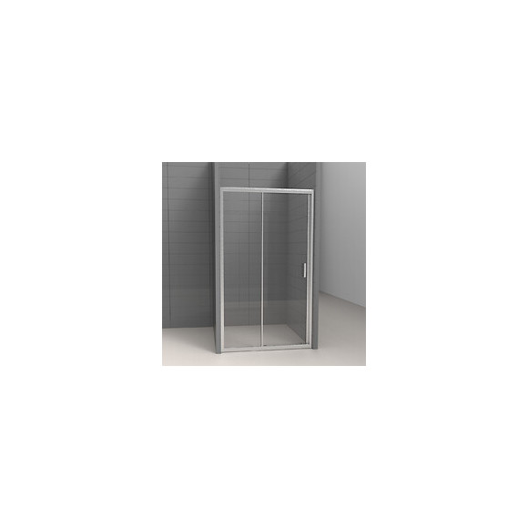Porte de douche coulissante largeur 140 cm en verre 6 mm transparent