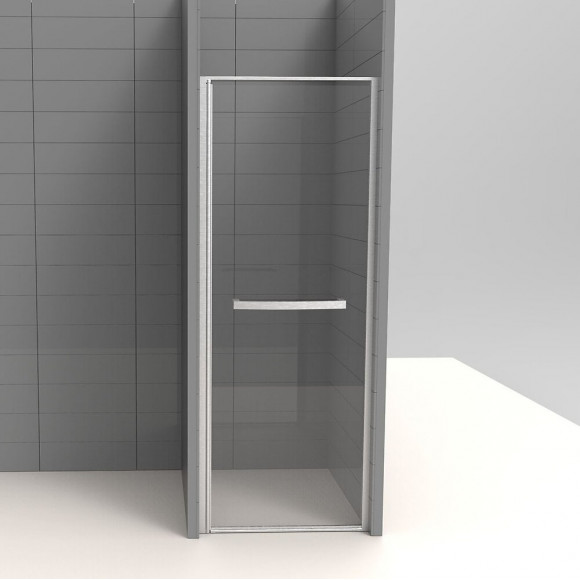 Porte de douche pivotante largeur 90 cm en verre 8 mm transparent