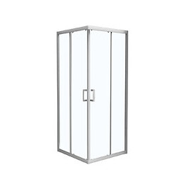 Angle de douche carré 80 x 80 cm en verre 6 mm transparent