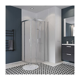 Angle de douche 1/4 de cercle 90 x 90 cm en verre 6 mm transparent