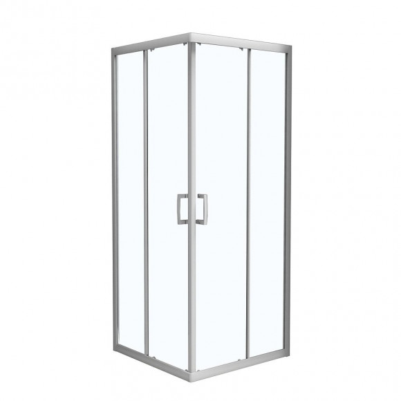 Angle de douche carré 90 x 90 cm en verre 6 mm transparent