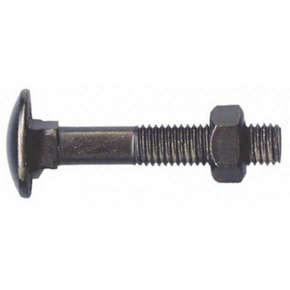 6 boulons TRCC penture acier zingué noir 6x60mm