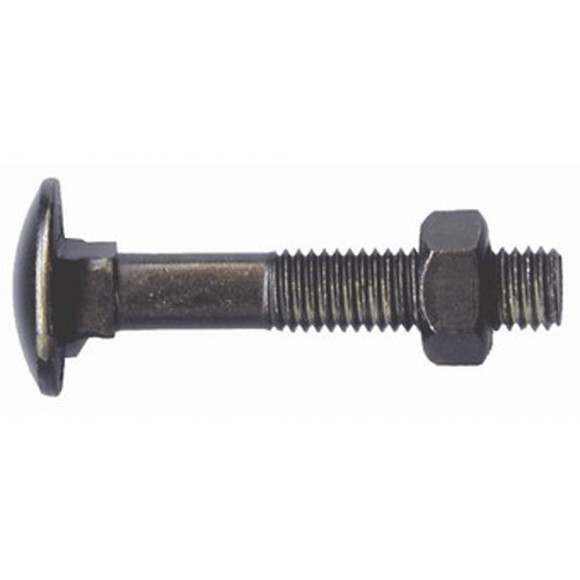 6 boulons TRCC penture acier zingué noir 7x70mm