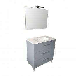 Meuble Nama gris pour plan vasque avec miroir