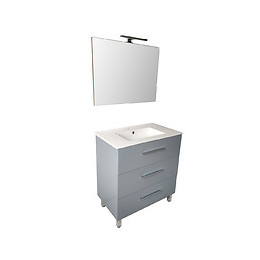 Meuble Nama gris pour plan vasque avec miroir
