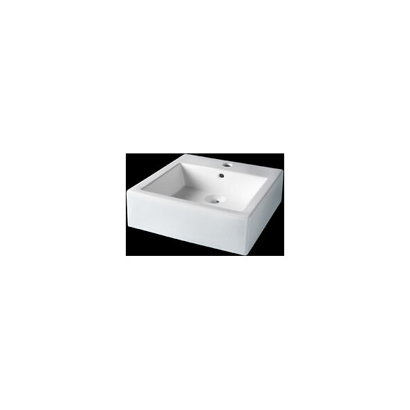 Vasque à poser céramique blanc forme carrée