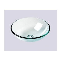 Vasque ronde en verre transparent 42cm