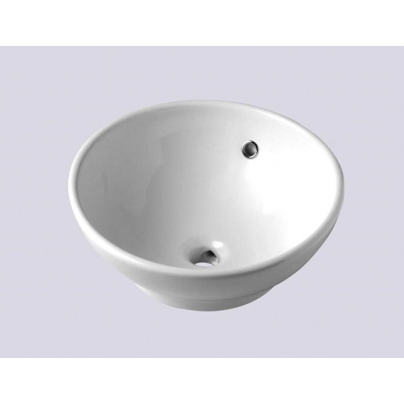 Vasque à poser ronde céramique blanc 41x18.5x41cm