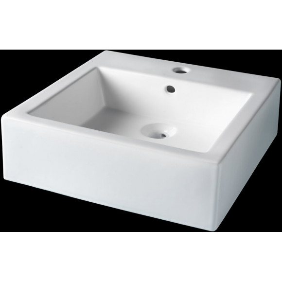 Vasque à poser céramique blanc forme carrée