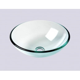 Vasque ronde en verre transparent 42cm