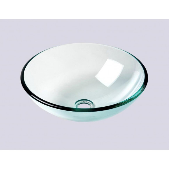 Vasque ronde en verre transparent 42cm