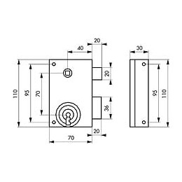Serrure En Applique Thirard, Axe 45 Mm, À Poignée, Ouverture À Droite
