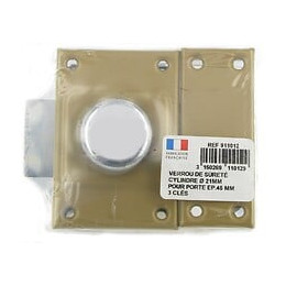 Verrou Bouton / Cylindre, 45 Mm, Thirard Diam. 21, 5 Goupilles 911012, Bronze