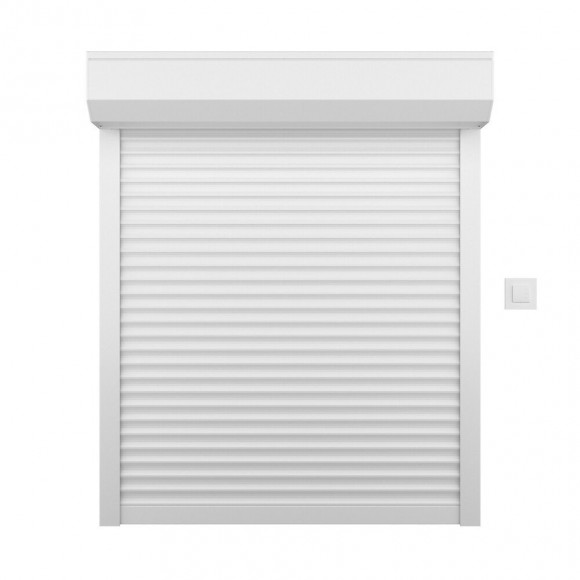 Volet roulant h.140xL.120cm PVC blanc elec filaire