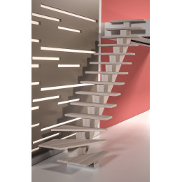 Escalier moderne KALEA avec quart tournant droit finition apache grey