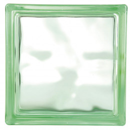 Brique de verre ondulée amande