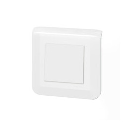 Poussoir simple Mosaic 6A blanc complet avec plaque