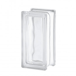 Demie brique de verre incolore nuagée